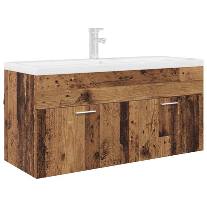 vidaXL Sink cabinet with Storage with Door Old Wood Engineered Wood