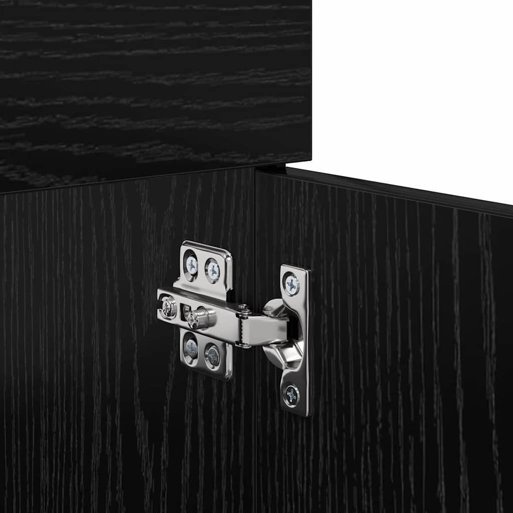 vidaXL Sink cabinet with Storage with Door Black Oak Engineered Wood