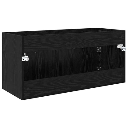 vidaXL Sink cabinet with Storage with Door Black Oak Engineered Wood