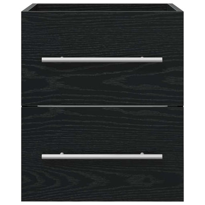 vidaXL Sink cabinet Black Oak 38.5 x 41 x 48 cm Engineered Wood