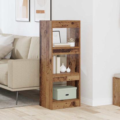 vidaXL Book Cabinet 3-Tier 40 x 30 x 103 cm Engineered Wood Old wood
