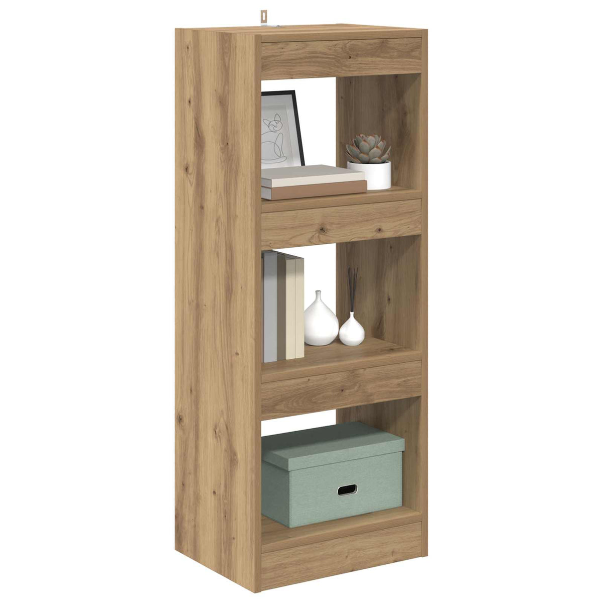 vidaXL Book Cabinet 3-Tier 37 x 30 x 103 cm Engineered Wood