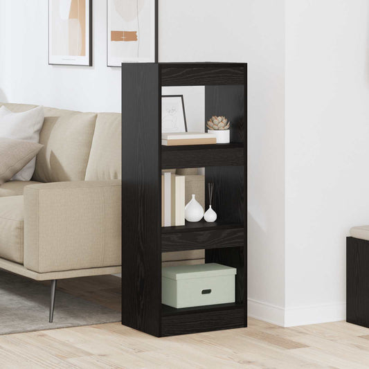 vidaXL Book Cabinet 3-Tier 37 x 30 x 103 cm Engineered Wood Black oak