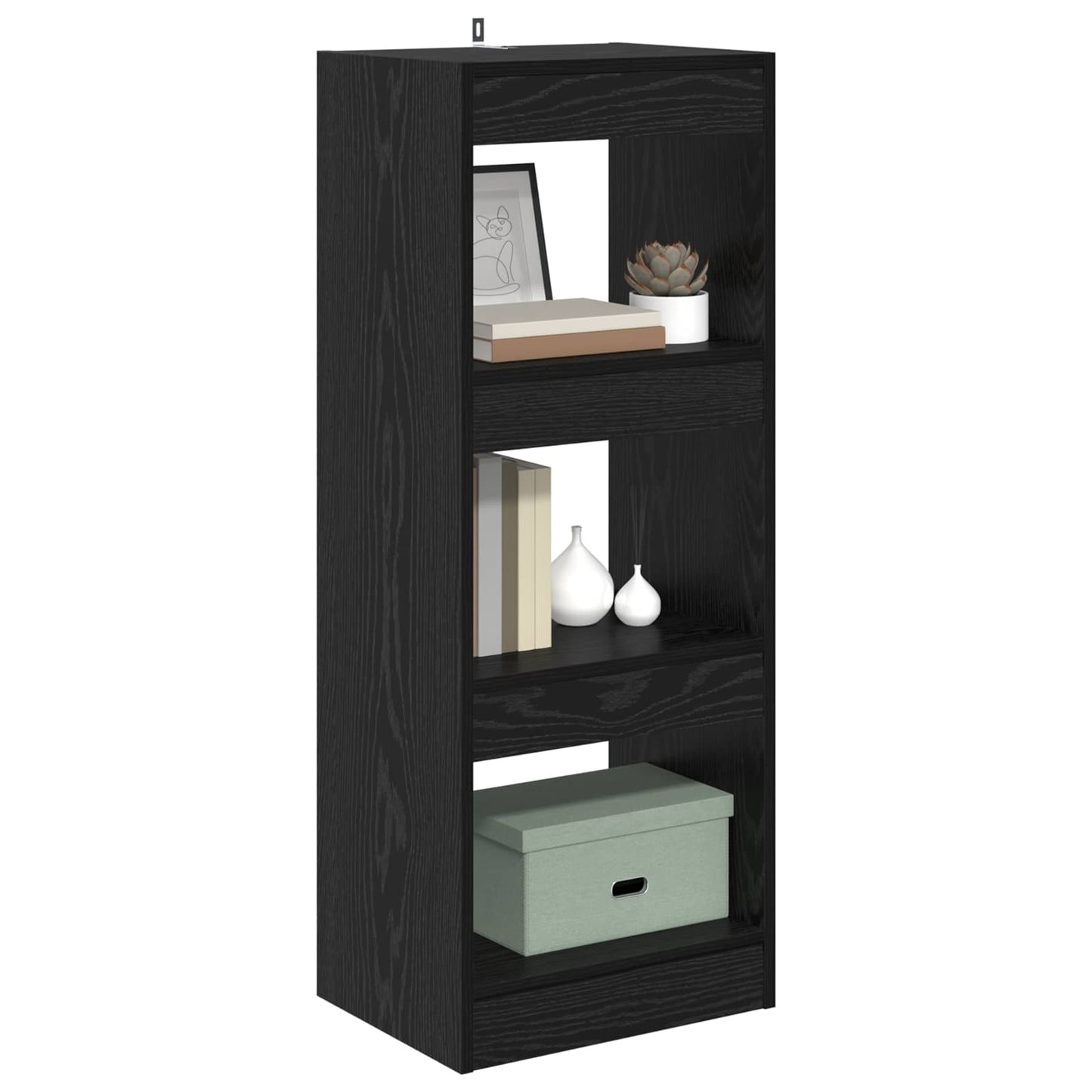 vidaXL Book Cabinet Black oak 37 x 30 x 103 cm Engineered wood