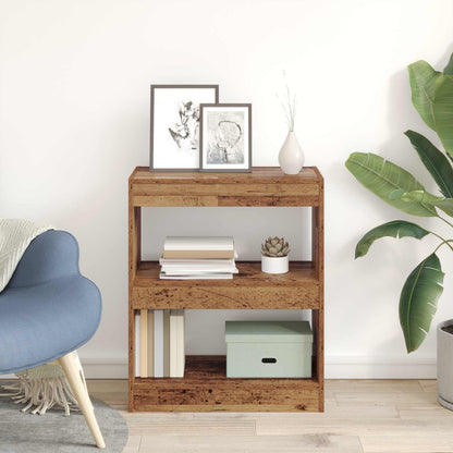 vidaXL Book Cabinet 2-Tier 60 x 30 x 72 cm Engineered Wood Old Wood