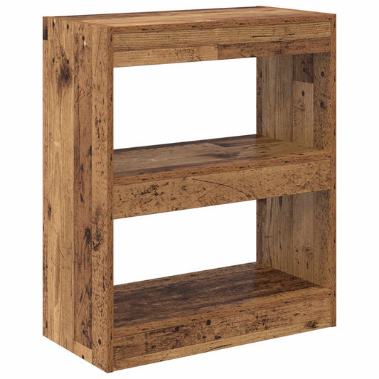 vidaXL Book Cabinet 2-Tier 60 x 30 x 72 cm Engineered Wood Old Wood