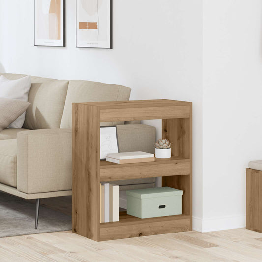 vidaXL Book Cabinet 2-Tier 60 x 30 x 72 cm Engineered Wood Artisan Oak