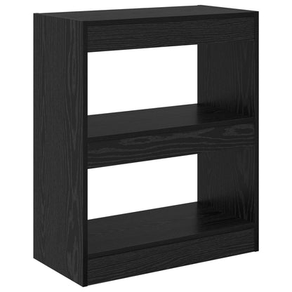 vidaXL Book Cabinet 2-Tier 60 x 30 x 72 cm Engineered Wood Black Oak