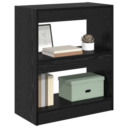 vidaXL Book Cabinet 2-Tier 60 x 30 x 72 cm Engineered Wood Black Oak