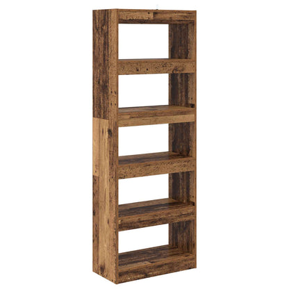 vidaXL Book Cabinet 5-Tier 60 x 30 x 166 cm Engineered Wood Old wood