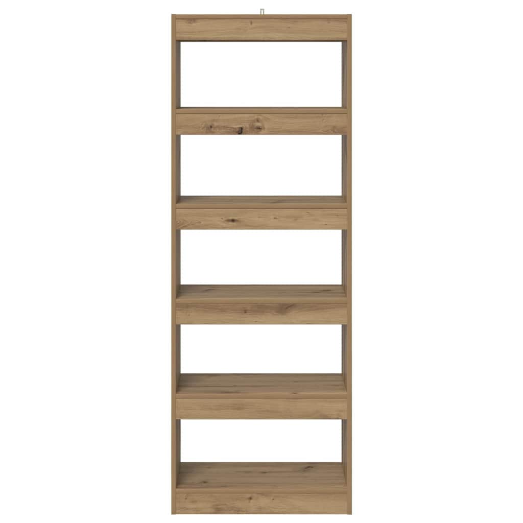 vidaXL Book Cabinet Artisan oak 60 x 30 x 166 cm Engineered wood