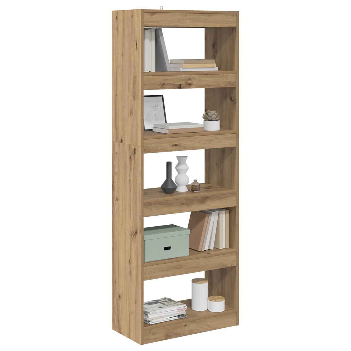 vidaXL Book Cabinet 5-Tier 60 x 30 x 166 cm Engineered Wood