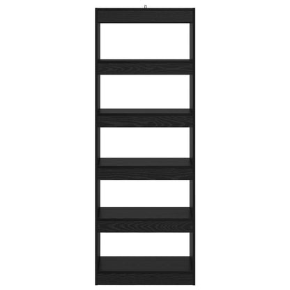vidaXL Book Cabinet Black oak 60 x 30 x 166 cm Engineered wood