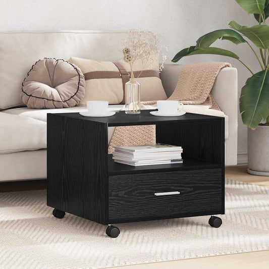 vidaXL Coffee Table Black Oak 55 x 55 x 45cm Engineered Wood