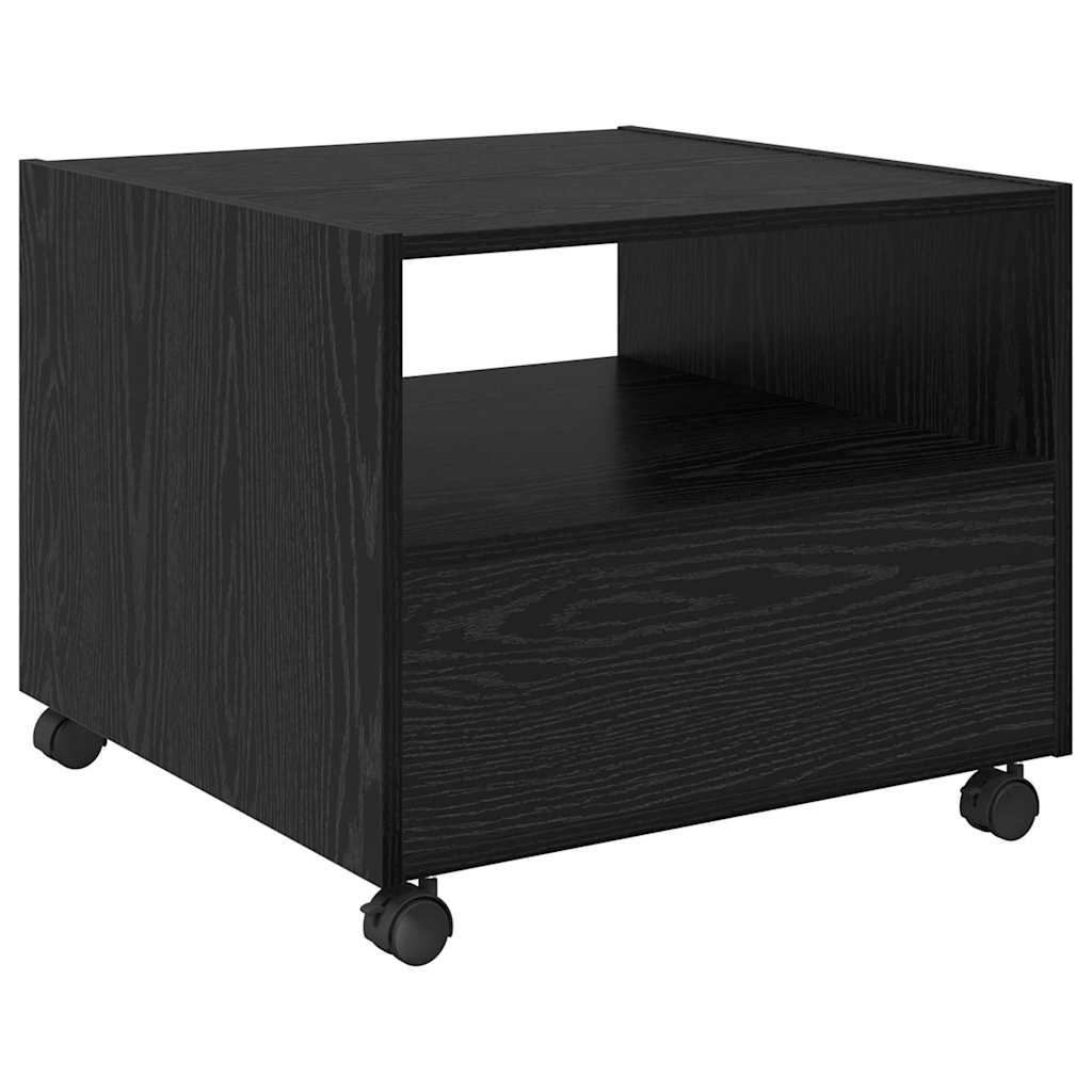 vidaXL Coffee Table Black Oak 55 x 55 x 45cm Engineered Wood