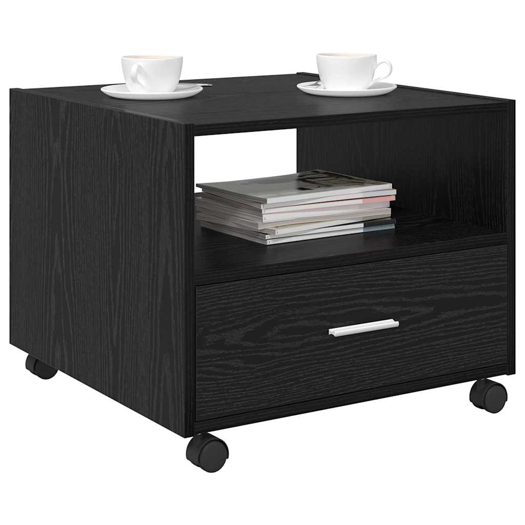 vidaXL Coffee Table Black Oak 55 x 55 x 45cm Engineered Wood