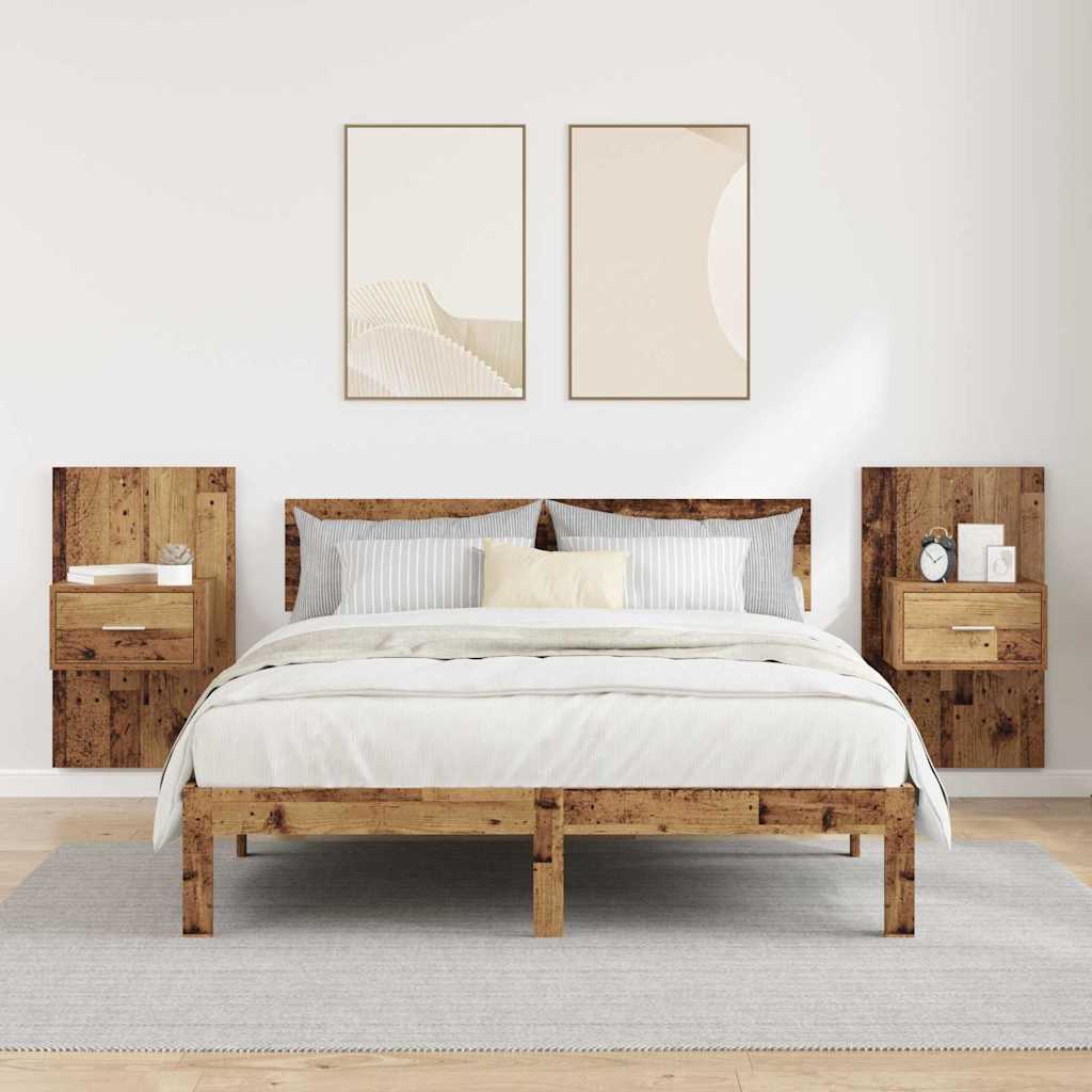vidaXL Bedside Cabinet 2 pcs Old Wood 50 x 32.5 x 80cm Engineered Wood