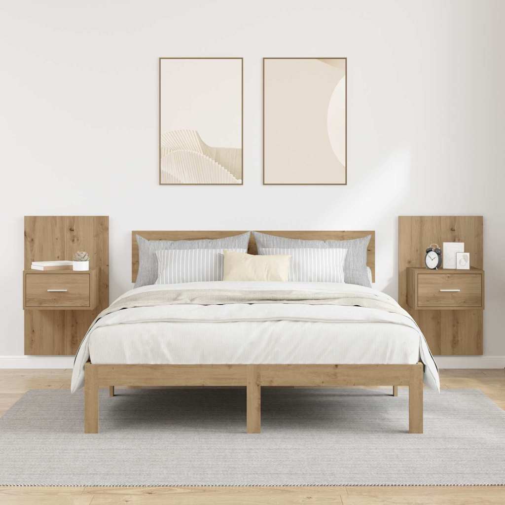 vidaXL Bedside Cabinet 2 pcs Artisan Oak 50 x 32.5 x 80cm