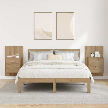 vidaXL Wall-mounted Bedside Cabinet 2 pcs Artisan Oak