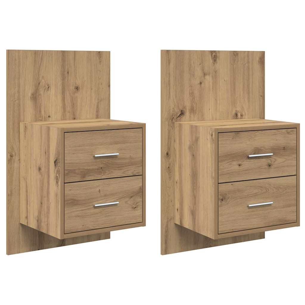 vidaXL Wall-mounted Bedside Cabinet 2 pcs Artisan Oak