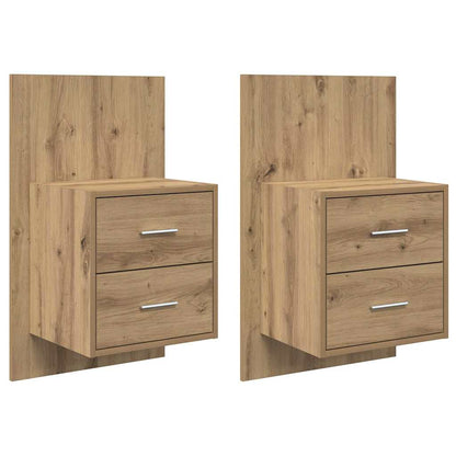 vidaXL Wall-mounted Bedside Cabinet 2 pcs Artisan Oak