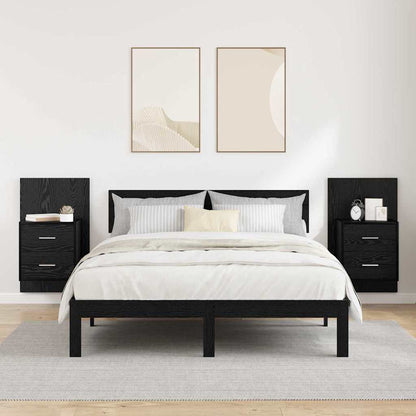 vidaXL Wall-mounted Bedside Cabinet 2 pcs Black Oak