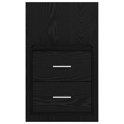 vidaXL Wall-mounted Bedside Cabinet 2 pcs Black Oak