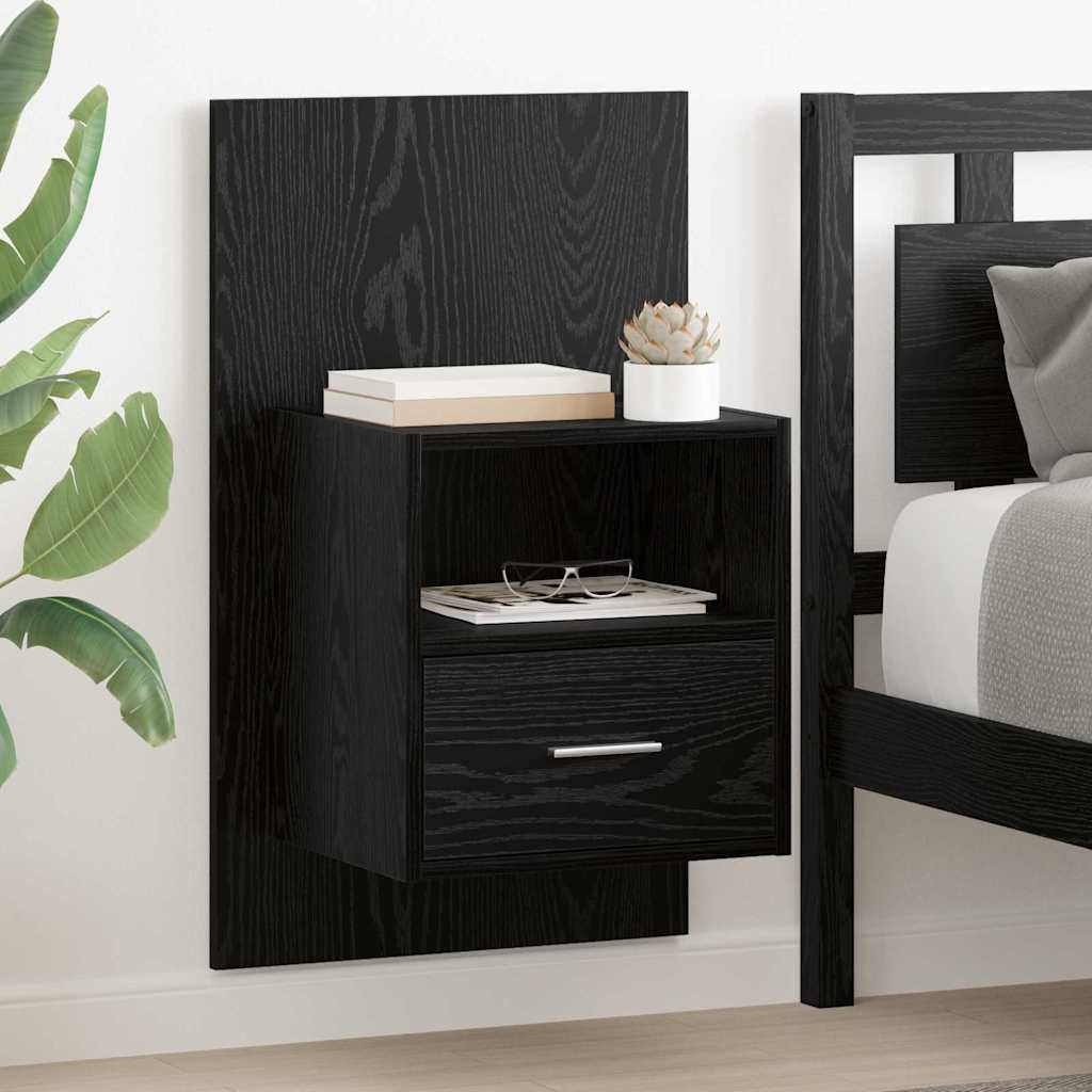 vidaXL Bedside Cabinet 2 pcs Black Oak 50 x 32.5 x 80cm