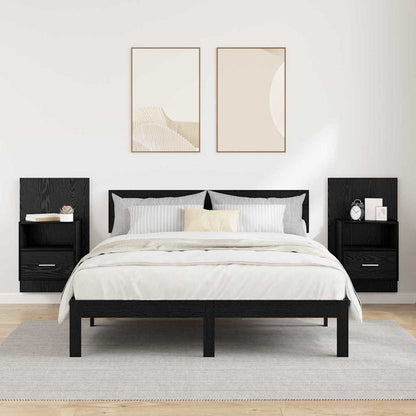 vidaXL Bedside Cabinet 2 pcs Black Oak 50 x 32.5 x 80cm