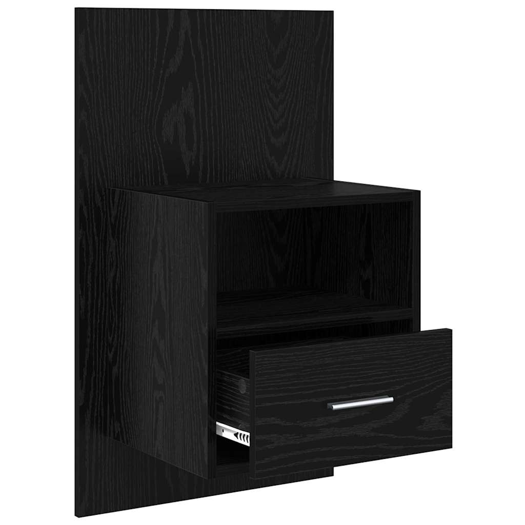 vidaXL Bedside Cabinet 2 pcs Black Oak 50 x 32.5 x 80cm
