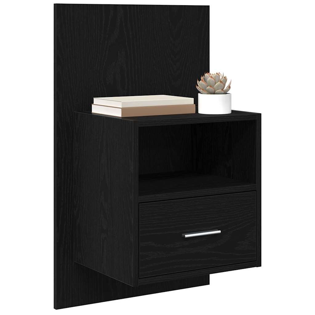 vidaXL Bedside Cabinet 2 pcs Black Oak 50 x 32.5 x 80cm
