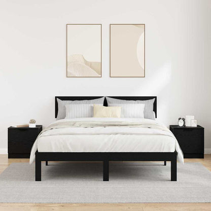 vidaXL Bed Cabinet 2 pcs Black Oak 40 x 39 x 40cm Engineered Wood