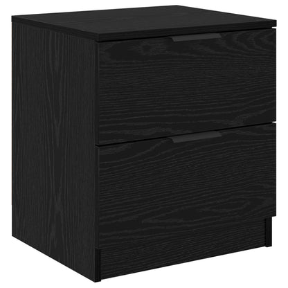 vidaXL Bedside Cabinet 2 pcs Black Oak 45 x 39 x 50cm Engineered Wood