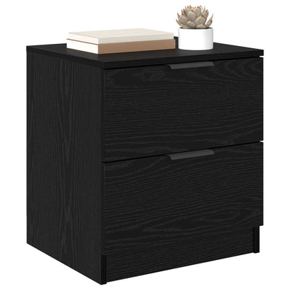 vidaXL Bedside Cabinet 2 pcs Black Oak 45 x 39 x 50cm Engineered Wood