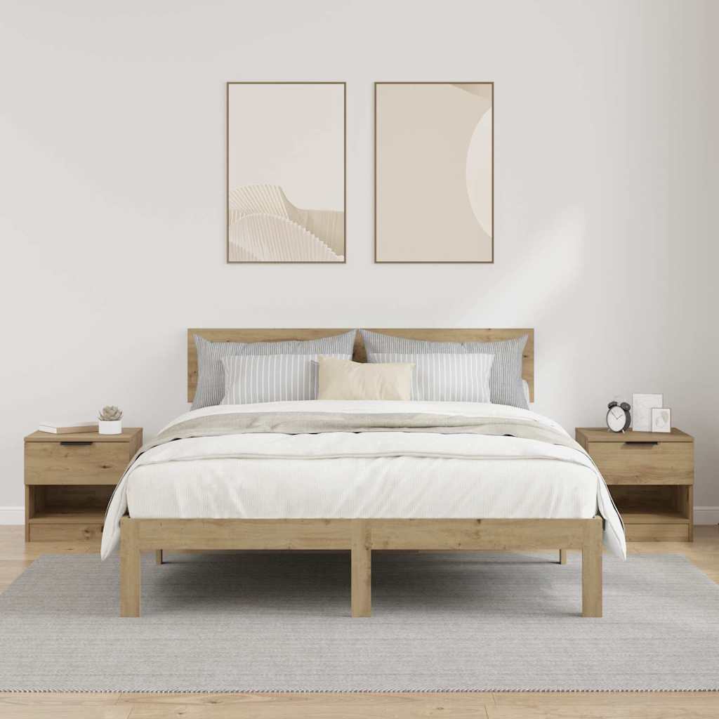 vidaXL Bed Cabinet 2 pcs Artisan Oak 40 x 39 x 40cm Engineered Wood