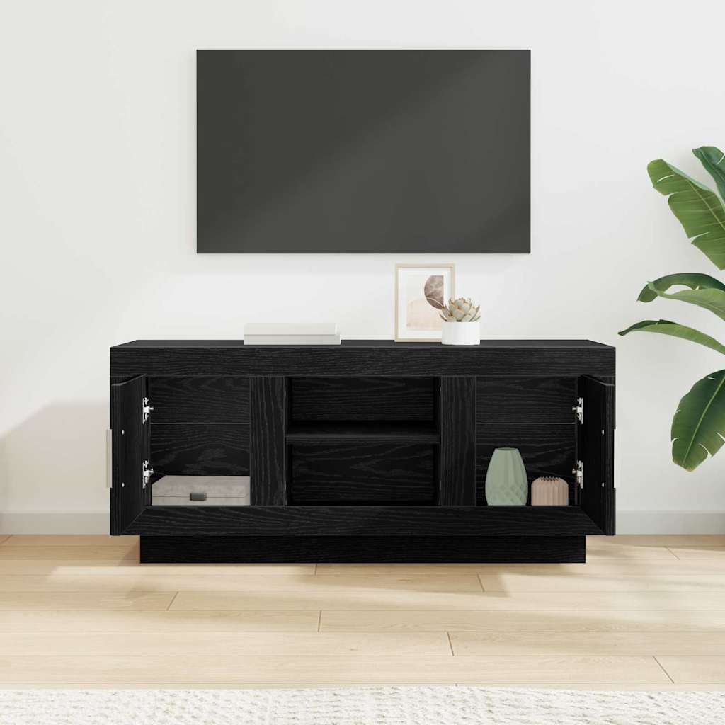 vidaXL TV Cabinet 102 x 35 x 45 cm Black Oak Engineered Wood