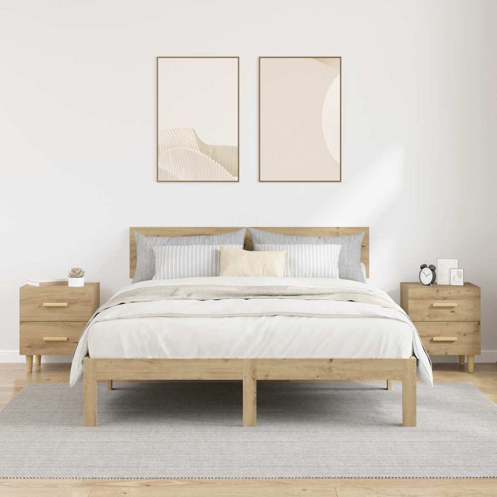 vidaXL Bed Cabinet 2 pcs Artisan Oak 40 x 35 x 47.5cm Engineered Wood