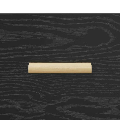 vidaXL Bed Cabinet Black Oak 40 x 35 x 47.5cm Engineered Wood