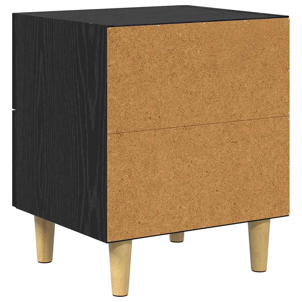 vidaXL Bed Cabinet Black Oak 40 x 35 x 47.5cm Engineered Wood