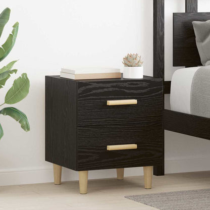 vidaXL Bed Cabinet 2 pcs Black Oak 40 x 35 x 47.5cm Engineered Wood