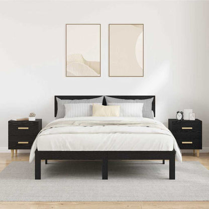 vidaXL Bed Cabinet 2 pcs Black Oak 40 x 35 x 47.5cm Engineered Wood