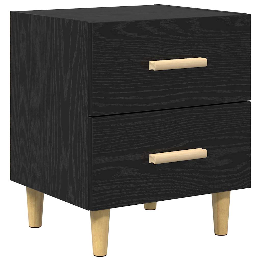 vidaXL Bed Cabinet 2 pcs Black Oak 40 x 35 x 47.5cm Engineered Wood
