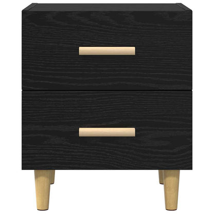 vidaXL Bed Cabinet 2 pcs Black Oak 40 x 35 x 47.5cm Engineered Wood