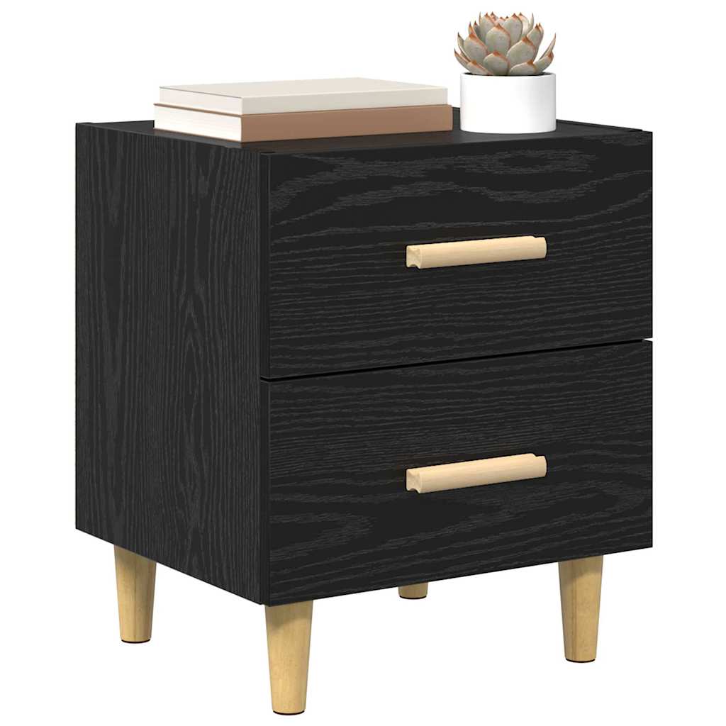 vidaXL Bed Cabinet 2 pcs Black Oak 40 x 35 x 47.5cm Engineered Wood