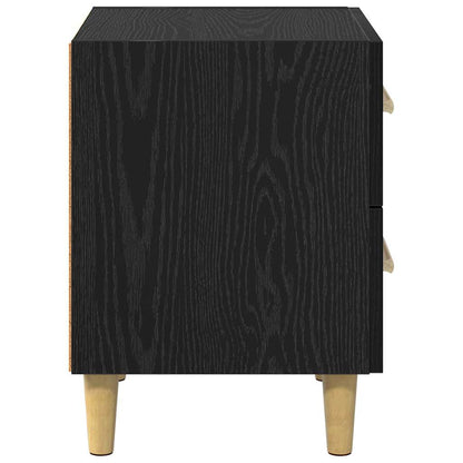 vidaXL Bed Cabinet 2 pcs Black Oak 40 x 35 x 47.5cm Engineered Wood