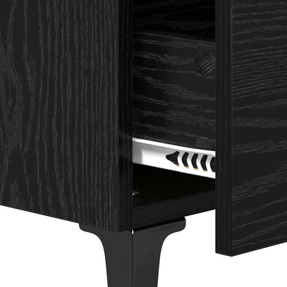 vidaXL Bed Cabinet 2 pcs Black Oak 40 x 35 x 47.5 cm Engineered Wood