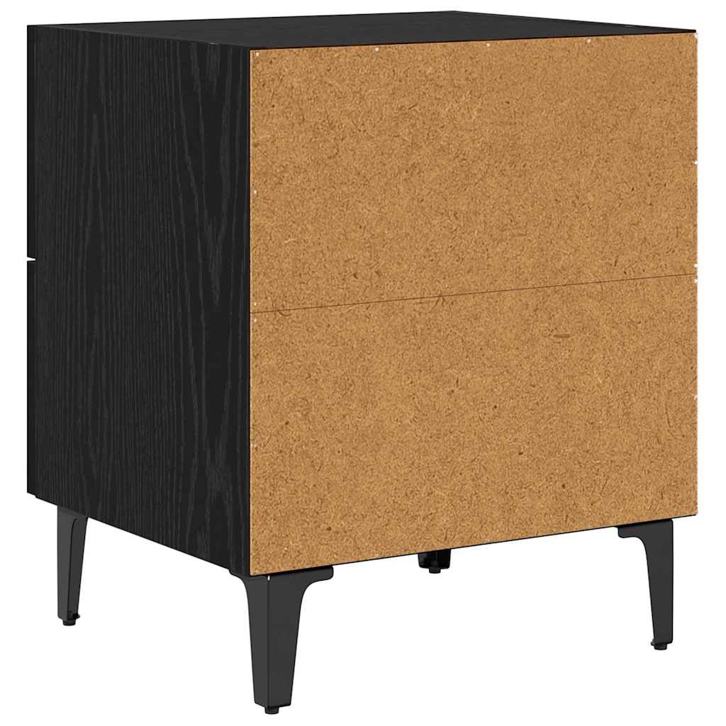 vidaXL Bed Cabinet 2 pcs Black Oak 40 x 35 x 47.5 cm Engineered Wood