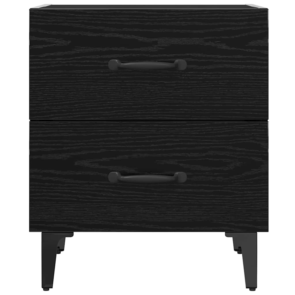 vidaXL Bed Cabinet 2 pcs Black Oak 40 x 35 x 47.5 cm Engineered Wood