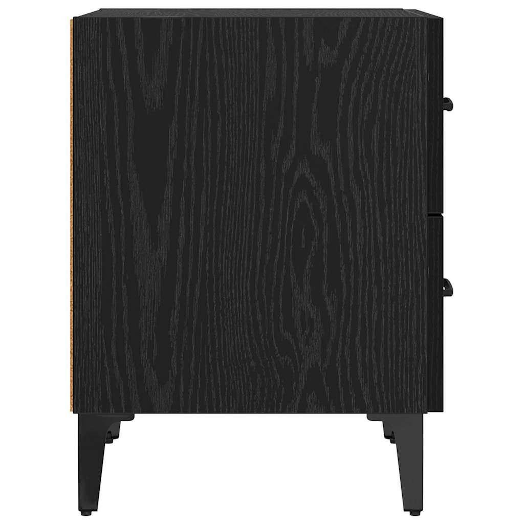vidaXL Bed Cabinet 2 pcs Black Oak 40 x 35 x 47.5 cm Engineered Wood