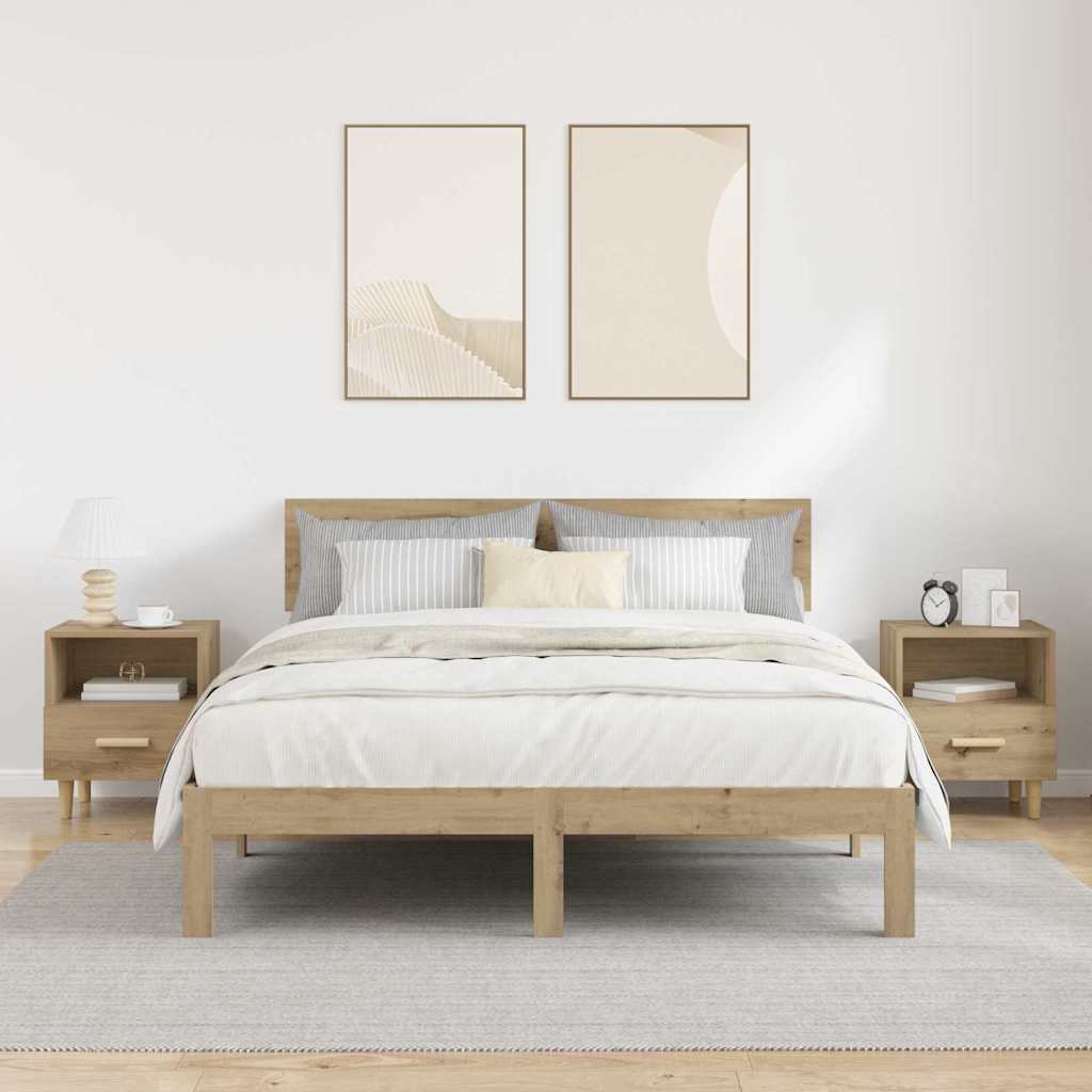 vidaXL Bedside Cabinet 2 pcs Artisan Oak 40 x 35 x 47 cm